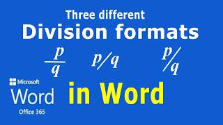 How to write division in three different forms