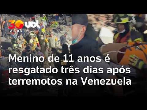 Menino de 11 anos é resgatado três dias após terremotos na Venezuela