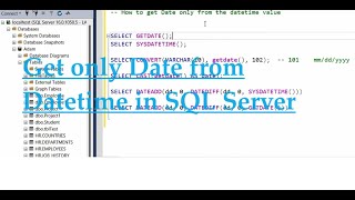How to get only Date from Datetime in SQL Server