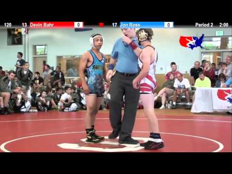 2012 Schoolboy Nat. Duals  120: Devin Bahr vs. Jon Ross