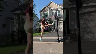 5’9” Girl hits a WIN 2 Hand Reverse Dunk on 7’6”!👀🤯#shorts
