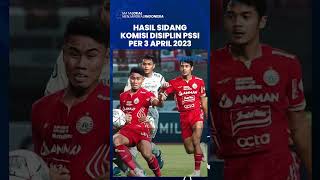 Persija Kena Denda Rp 100 Juta dan Bek Persebaya Dapat Sanksi Tambahan dari Komdis PSSI