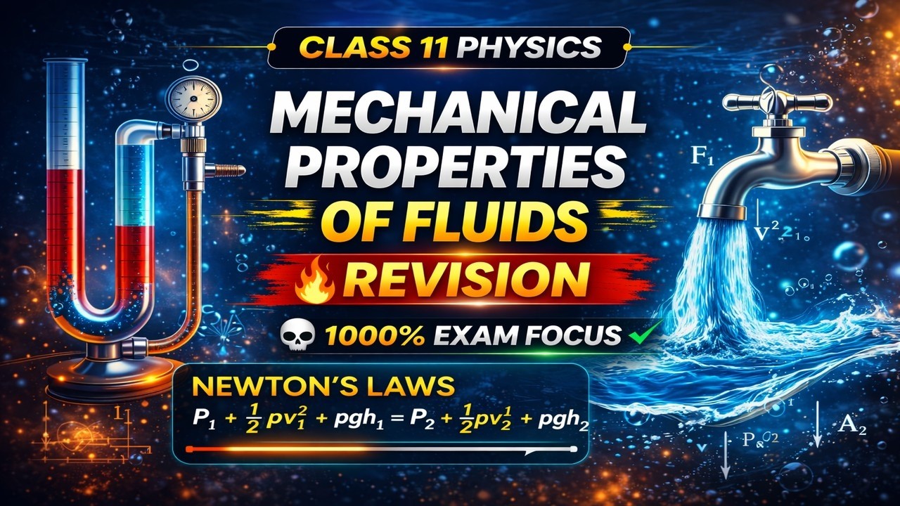 CBSE Class 11 || Physics || Mechanical Properties of Fluids || Animation || in English