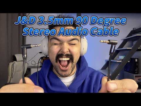 J&D 3.5 mm Stereo Audio Aux Cable 90 Degree Right Angle