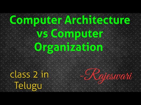 What is Computer Architecture COA class 1 in Telugu Rajeswari