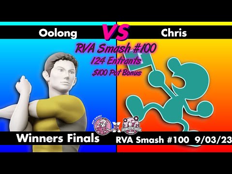 RVA Smash 100: Oolong (Wii Fit Trainer) vs Chris (Game & Watch/Steve) | WINNERS FINALS | 124 Entrant