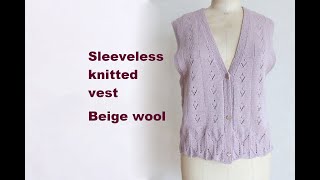 Wool knitted vest - Vintage knitting - Size 40 fashion
