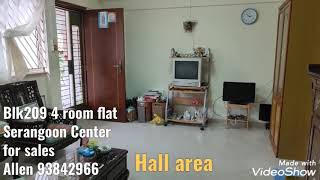 HDB 4R for sales  Blk209 Ground floor  Serangoon Central