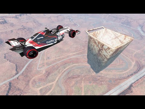 Cars Jumping Into a Giant Iron Trash Can - BeamNG Drive | Foolish Driver
