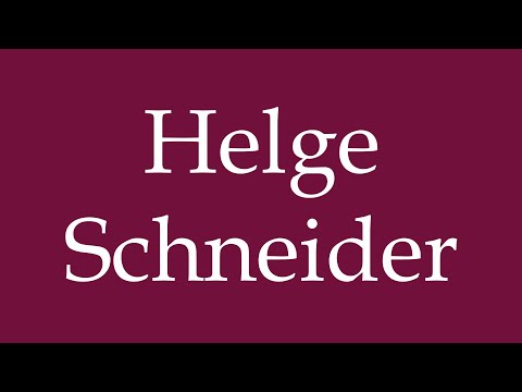 How to Pronounce ''Helge Schneider'' Correctly in German