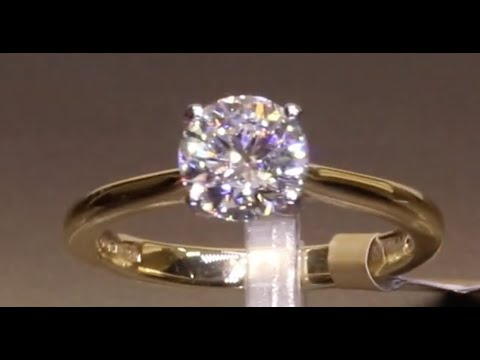 #74884 | T1.20ct | Round Brilliant Solitaire Diamond, Set in Yellow Gold with four Platinum Claws