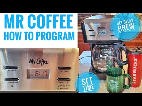 HOW TO SET DELAY BREW MR COFFEE 12 Cup Programmable Coffee Maker BVMC-KNX23 SET TIME