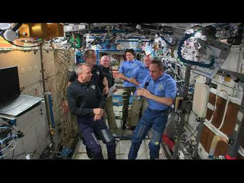 Soyuz MS-07 Farewell and Hatch Closure - June 3, 2018