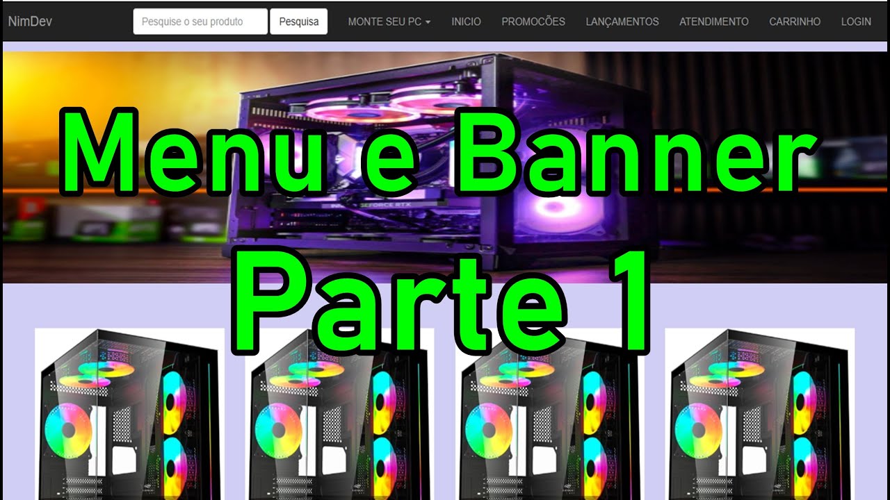 #1 Menu e banner da Loja de informatica com html css bootstrap php NimDev
