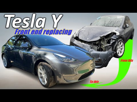 Tesla Y The front part replacing in 12 minutes.