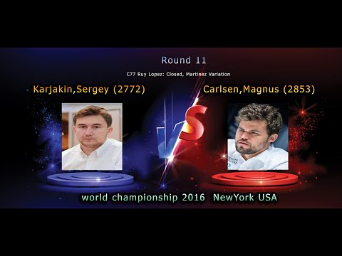 Sergey Karjakin vs Magnus Carlsen | Round 11 | World Chess Championship 2016 | New York, USA