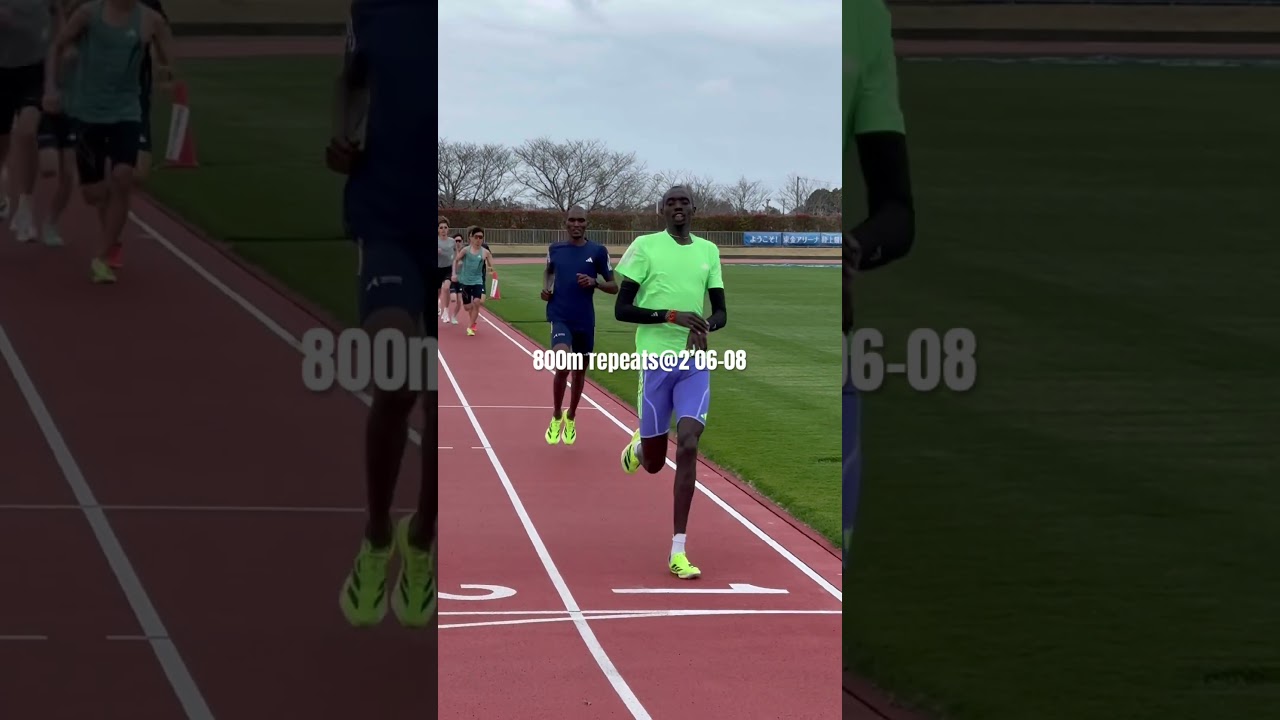 800mインターバル！暴風の中行いました。