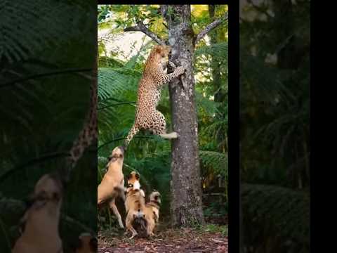 Dog fight leopard #share #animals #dogfight #dog #leopard #funny #fun #comedy #wacky #funnymoment
