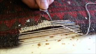 Creating New Foundation on a dog chewed Oriental Rug - Little Persia