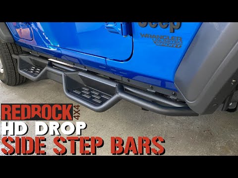 RedRock 4x4 HD Drop Side Step Bars Install | Jeep Wrangler