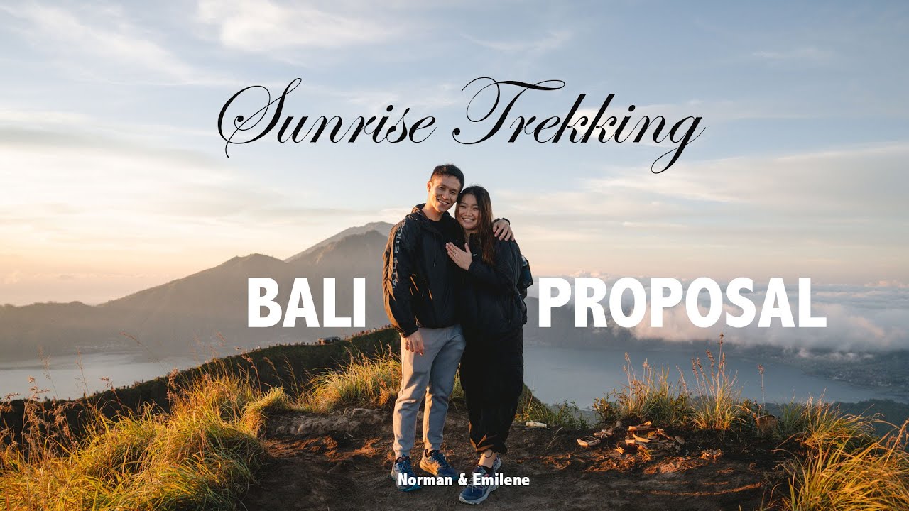 Video thumbnail: Norman and Emilene, couple on a sunrise trekking proposal in Bali