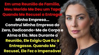 Em Nossa Reunião de Família, Meu Marido Me Deu um Tapa Quando Me Recusei a Entregar Minha Empresa