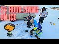 Video Thumbnail for 24 HOUR Ice Fishing Overnight Winter Camping (CATCH AND COOK)