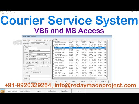 Courier Service System, VB6 and MS Access Project Working demo by redaymadeproject.com