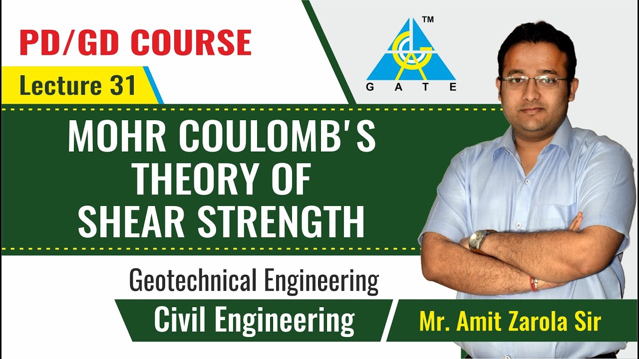 Mohr Coulomb's Theory of Shear Strength | Lecture 31 | Geotechnical Engineering