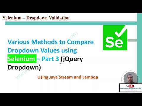 Selenium Jquery Dropdown Values Options Validation Part3 Using Java Stream And Lambda