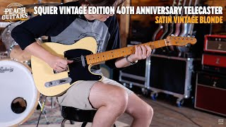 Video thumbnail for No Talking...Just Tones | Squier Vintage Edition 40th Anniversary Telecaster Satin Vintage Blonde by Peach Guitars