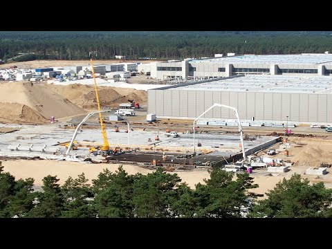 TESLA / Gigafactory4 / 12.08.2021 / 4K / Die 5. Runde Betonguss. Teil 2