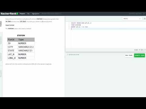 Hackerrank Sql Solution 31 Basic Sql Weather Observation Station 13