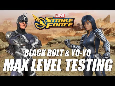 Black Bolt & Yo-Yo (7 Star/Lvl 75/Tier 13/Max Skills) Blitz Testing - Marvel Strike Force