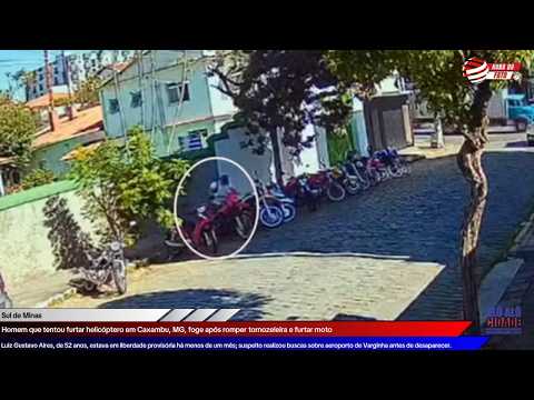 Homem que tentou furtar helicóptero em Caxambu, MG, foge após romper tornozeleira e furtar moto