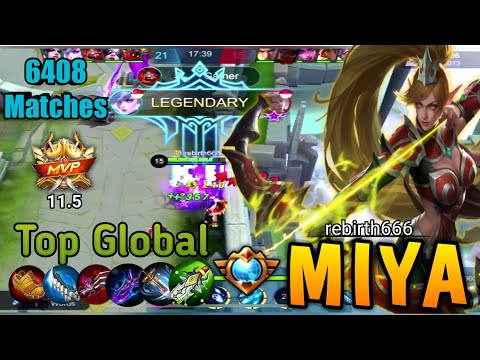 Revamped Miya Monster|6408 Matches|OP Damage Build|Top Global Gameplay by rebirth666~Mobile Legends