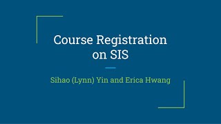 Course Registration on JHU SIS: Prototype Demonstration