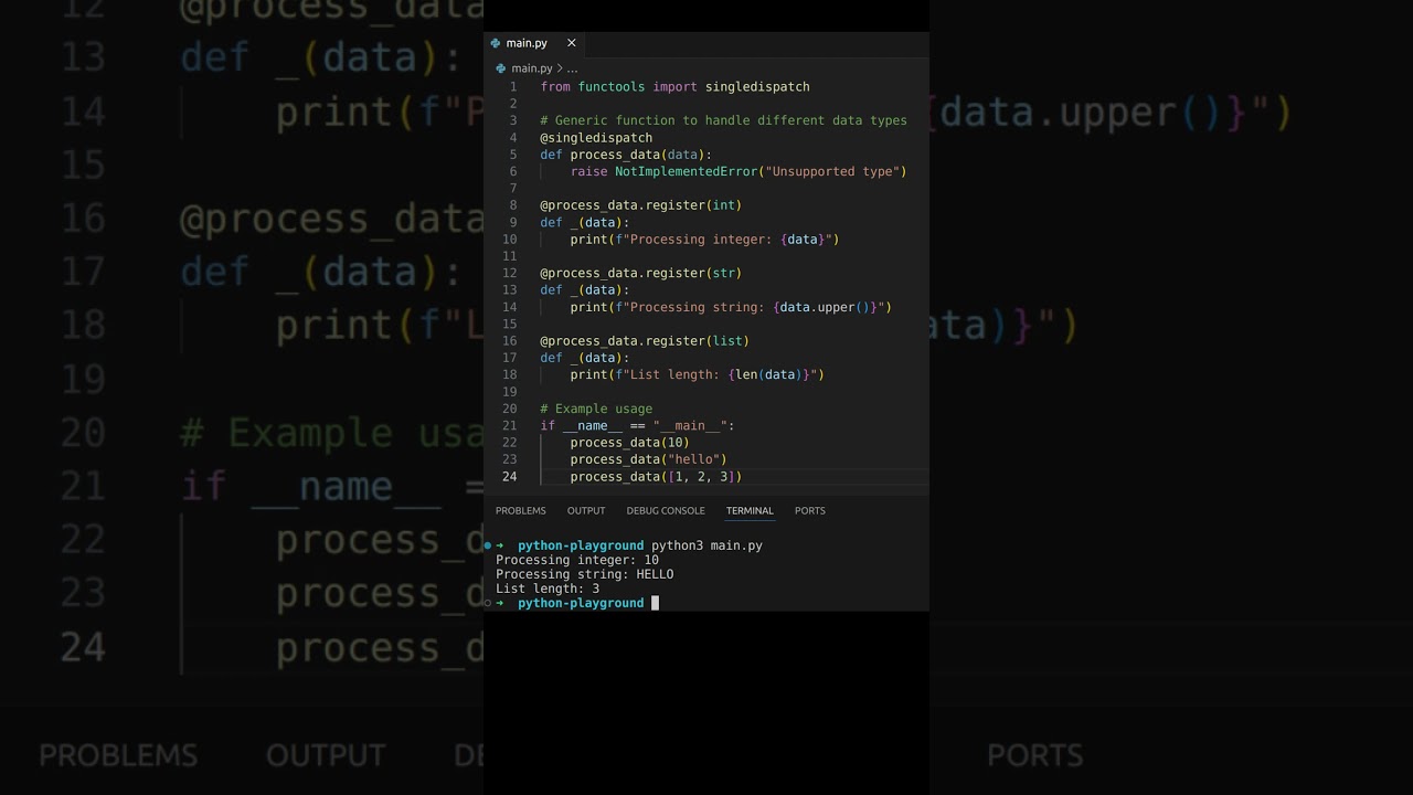 Learn to Dispatch Functions by Type with Python's @functools.singledispatch