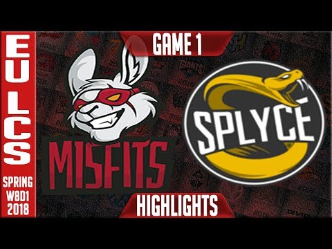 MF vs SPY Highlights | EU LCS Week 8 Spring 2018 W8D1 | Misfits vs Splyce Highlights