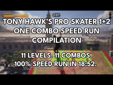 I beat Tony Hawk 1+2 in 11 combos. The world's only 100% One Combo Segmented Speed Run (18:52)