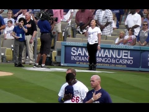 Thumbnail for Melanie Amaro Sings National Anthem at Dodger Stadium 6-29-13 - X-Factor Winner by Melanie Amaro