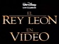 El Rey León Spot En Vídeo 1995