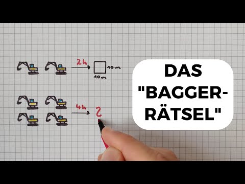 Mathe IQ TEST Knobelaufgabe - Wie viel schaffen die Bagger?