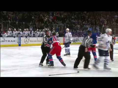 Mike Brown (Toronto Maple Leafs) TKOs Kris Newbury (New York Rangers)