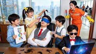 Madre llevó 4 hijos al trabajo.Se colaron cortaron cabello del CEO X DNA:“¡Mamá,encontramos a papá!”