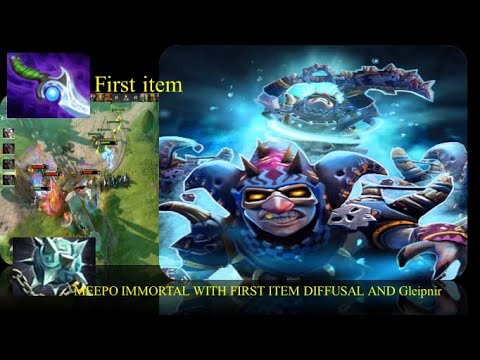 IMMORTAL - Hurricane meepo WITH FIRST ITEM DIFFUSAL AND Gleipnir - DOTA 2