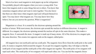 Magnets - Ed Helper (Read Aloud of Article and Questions)
