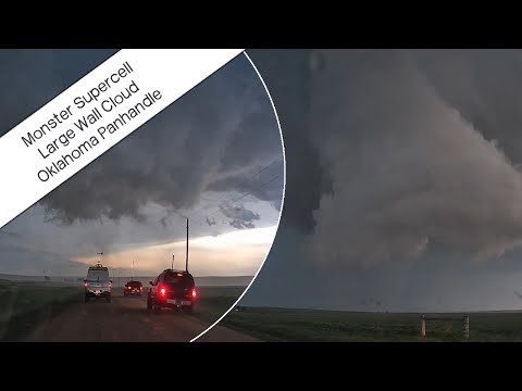 Monstrous Supercell/LARGE Rapidly Rotating Wall Cloud (Timelapse) - Beaver, Oklahoma