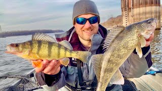 Fishing the Mississippi River for Early Spring Walleye and Jumbo Perch!