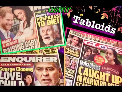 One Hour Quiet ASMR whisper 🎧 Browsing Tabloids: The Globe & National Enquirer, compilation